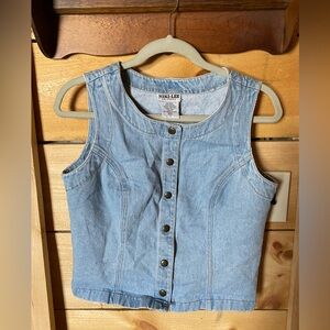 Denim Sleeveless Button-Up vest